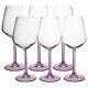 Large Wine Glasses Set of 6 Purple Coloured Stem for Red and White Wine Winter
