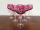 Lausitzer RUBY CRANBERRY CUT TO CLEAR 8 Wine Hock Glass Set of 6 Germany