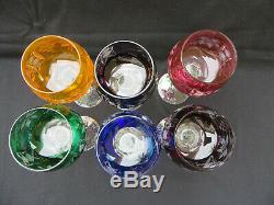 Lausitzfal Crystal Cut To Clear Wine Hock Glass Set Of 6 7 3/4 tall