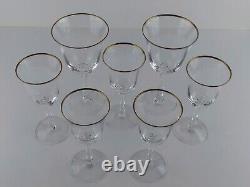 Lenox Hayworth 5 Wine Glasses 2 Water Glasses Gold Rim Set of 7