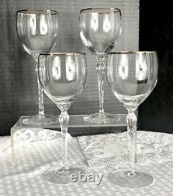 Lenox Monroe WINE glasses Gold Trimmed Blown Glass Discontinued- Set of 4