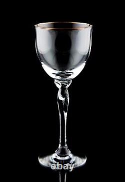 Lenox Unity Wine Glasses Set of 6 Vintage Gold Rim Elegant Stemware