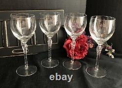 Lenox Wine Glass Aria Blown Glass Twisted stem vintage Set of 4
