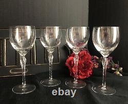 Lenox Wine Glass Aria Blown Glass Twisted stem vintage Set of 4