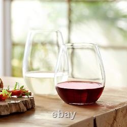 Libbey Signature Kentfield Stemless 12-Piece Wine Glass Party Set for Red and
