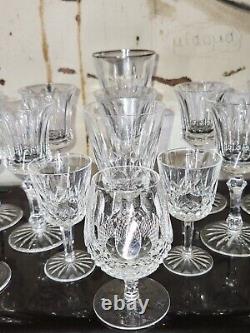 Lot 18 Waterford Crystal Glasses Goblets Wine Water Cordial Lismore Colleen Set
