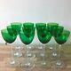 Lovely Set of 12 Baccarat Perfection Emerald Green Hock Wine Glasses