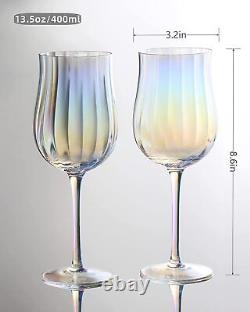 Luxury Wine Glasses set of 4, Tulip-shaped Colorful Wine Glass, Crystal Clear