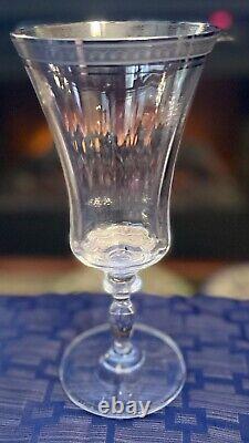 MIKASA Palatial Platinum Wine/Water Goblets, Set of 4. Stemmed Silver trim