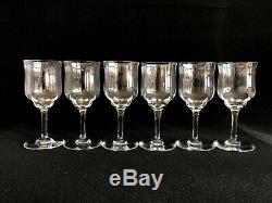 MINT Set of SIX (6) Baccarat Capri Optic Crystal Wine Glasses 5 3/8 x 2 1/4