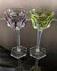 MOSER Harlequin Hock Wine Glasses Hexagonal Cut (Set of 2)