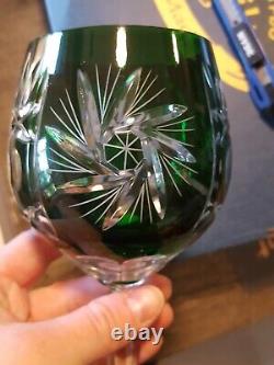 MaRika Green Crystal Wine Glasses 280mL Set Of 6