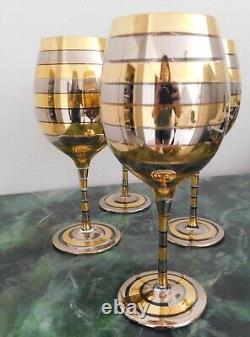 Mackenzie-child's Golden Hour White Wine Glasses, Set Of 4, New, Retired