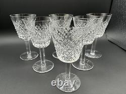 Magnificent Set of 6 WATERFORD CRYSTAL ALANA Claret Wine Glasses MINT