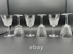 Magnificent Set of 6 WATERFORD CRYSTAL ALANA Claret Wine Glasses MINT