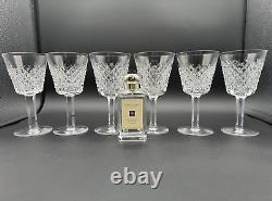 Magnificent Set of 6 WATERFORD CRYSTAL ALANA Claret Wine Glasses MINT