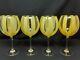 Marc Blackwell New York Yellow Stripe Wine Glasses Set of 4