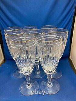 Marquis By Waterford Crystal Hanover Gold Set Of 8 Iced Tea Glasses 8 1/4'
