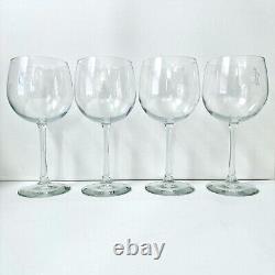 Masters Red Wine Glasses Set of 4 EUC No Flaws, Etched Golf Stemware Augusta