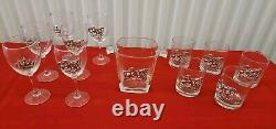 Maurice Milleur Ice Bucket Wine Old Fashion Glasses Pewter Signed Vtg Set Of 12