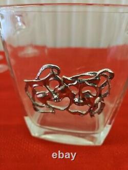 Maurice Milleur Ice Bucket Wine Old Fashion Glasses Pewter Signed Vtg Set Of 12