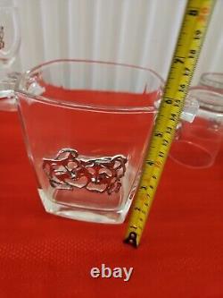 Maurice Milleur Ice Bucket Wine Old Fashion Glasses Pewter Signed Vtg Set Of 12