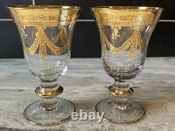 Medici Gold Arte Italica 2 Pc Wine Glass Set