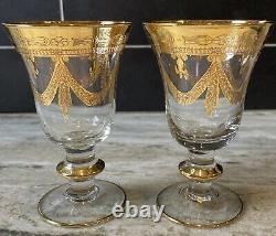 Medici Gold Arte Italica 2 Pc Wine Glass Set