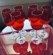 Meridian by Shanon Red Crystal Wine Glasses Set of 6