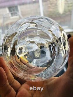 Mid Century Pier 1 Crackle Stemless Wine Glass 20 OZ Hand Blown Set Of 8