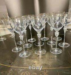 Mikasa Set Of 12 Wine Glasses Sophisticate Collection Crystal Gold Rim New