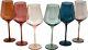 Modern 16.5oz Colored Wine Glasses (Set of 6) Durable, Hand-Blown & Safe Sal