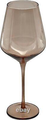 Modern 16.5oz Colored Wine Glasses (Set of 6) Durable, Hand-Blown & Safe Sal