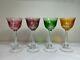 Moser Birds Of The Wild Wine Hock Crystal Glasses Set Of 4 Spectacular