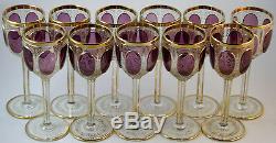 Moser Set of Eleven Ruby Red Cabouchon Wine Goblets