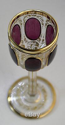Moser Set of Twelve Ruby Red Cabouchon Wine Goblets