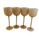 Murano Carlo Moretti Amber Glass Cased Wine Glasses MCM Vintage Italy Set of 4