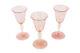 Murano Pink Salviati -Beautiful Set of 3 Wine Goblets -c1920s