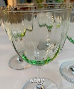 NEW OLD STOCK BACCARAT AQUARELLE GREEN WINE GLASS Set of FOUR (4) FREE SHIPPING