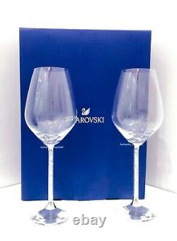 NEW SWARVOSKI Steven Weinberg Set of 2 Crystalline Wine Glasses with Gift Box