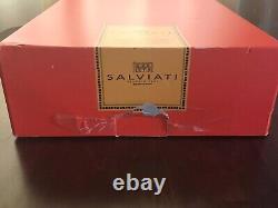 NEW Salviati Crystal Wine Glasses Set of 6 Clear, Etched Perfect Condition NIB