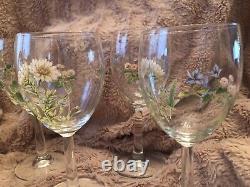 NORITAKE Gourmet Garden (7940) RARE Set of Eight Floral Pattern Wine Glasses NIB