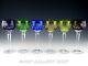 Nachtmann MULTI COLOR CRYSTAL CUT TO CLEAR 8-1/4 WINE HOCK GOBLETS Set of 6