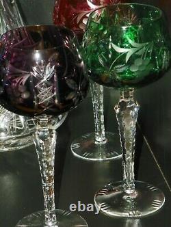 Nachtmann Traube Crystal Wine Glass Cut To Clear Set Of 6 Decanter 8 in 8 oz