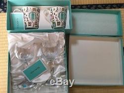 New Tiffany & Co. 5th Avenue Bone China Mug Cup & Wine glass pair set with box