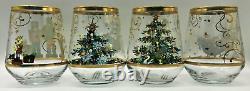 New Williams Sonoma Twas The Night Before Christmas Stemless Wine Glasses S4 Mix