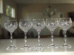 Noritake Set of 5 Rothschild Crystal Wine Glasses Mint Condition