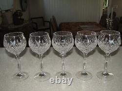 Noritake Set of 5 Rothschild Crystal Wine Glasses Mint Condition