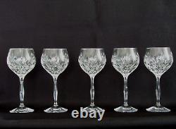 Noritake Set of 5 Rothschild Crystal Wine Glasses Mint Condition