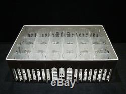 Northwest Airlines NWA Set of 24 First Class Wine Highball Glasses Rack Carrier